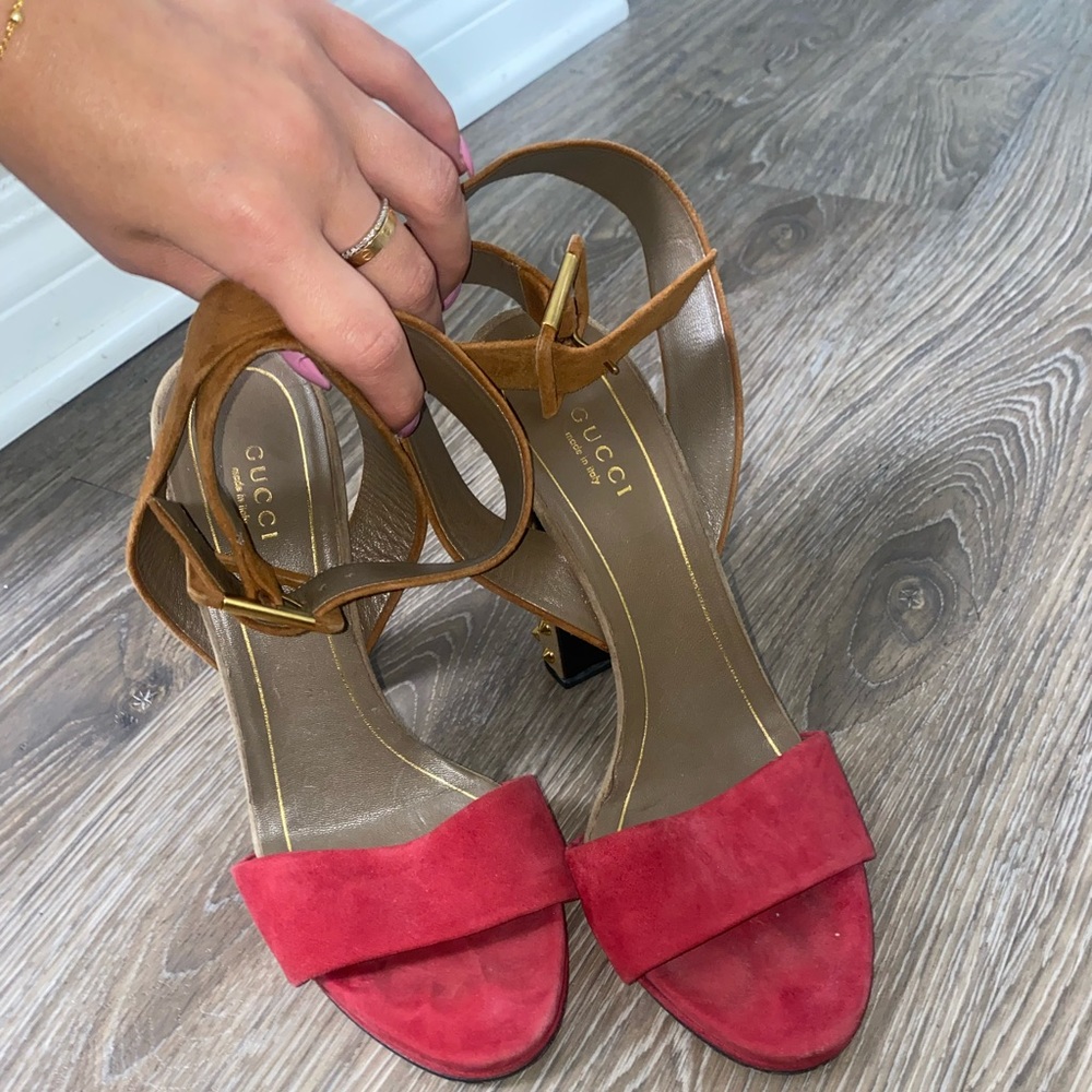 Gucci Studded Suede Heels